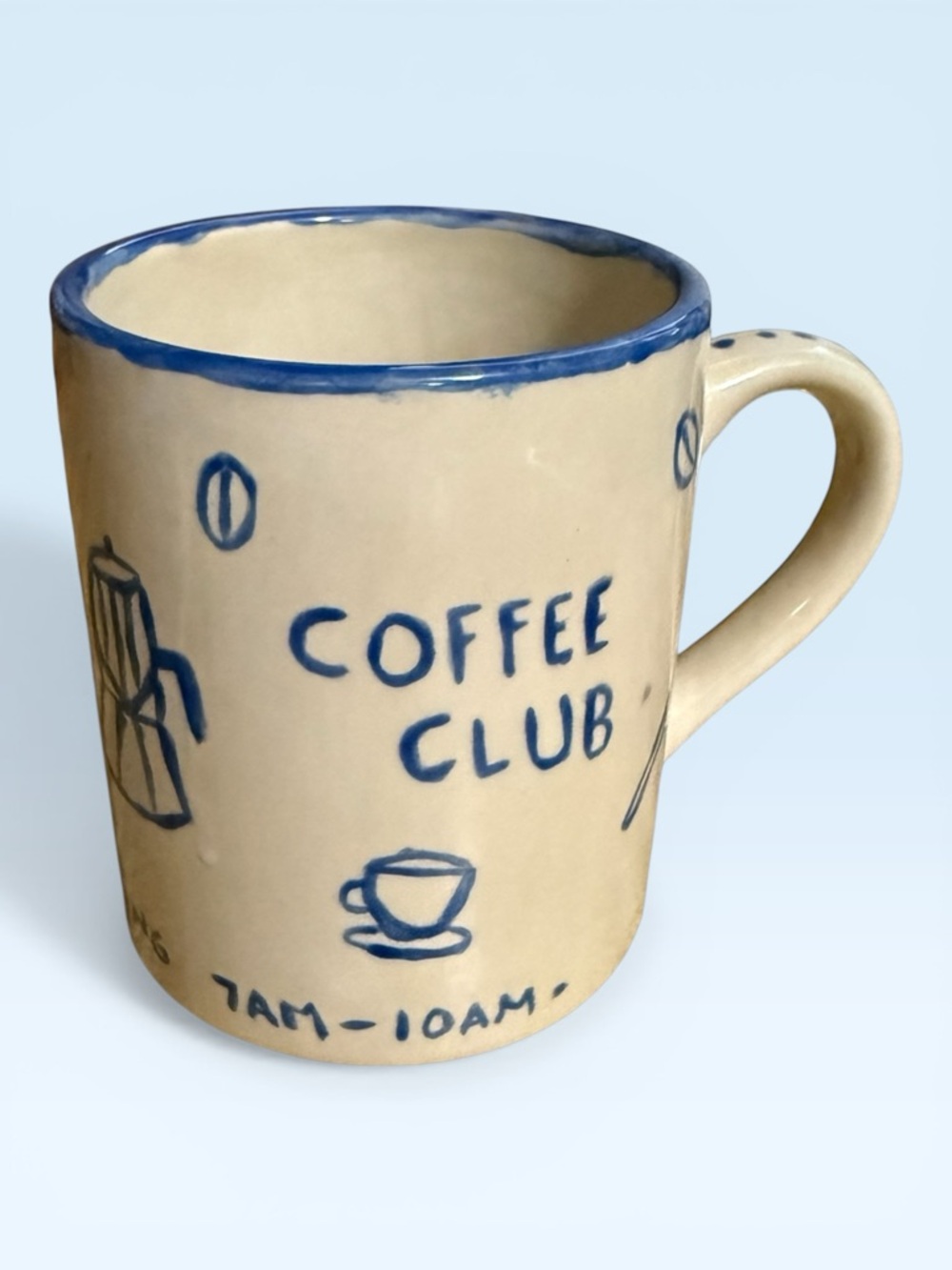 Vintage Handcrafted Ceramic Stoneware Mug "COFFEE CLUB"